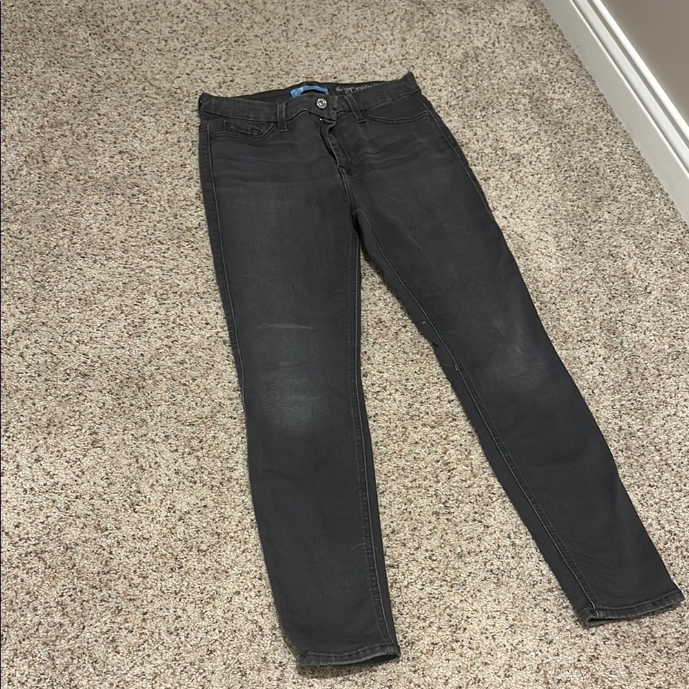 7 For All Mankind Black Skinny Jeans Stretchy Denim